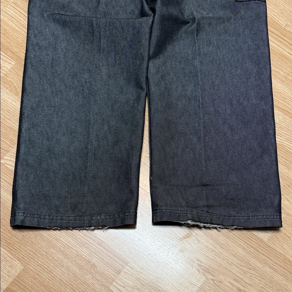 GUESS Men’s W34 L32 Black Wide Leg Straight Jeans Y2K Cargo - Picture 6 of 8